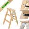 KADAX Holzleiter, Leiter aus Holz, Malerleiter, Stehleiter, Bockleiter, Klappbarer Stufenleiter, Haushaltsleiter, Klappleiter, Doppelstufenleiter mit Stahlhaken (3 Stufen)