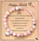 Mezrkuwr Rosa Naturstein-Armband, Geschenk zum 18. Geburtstag, Schmuckkarte, Geburtstagsgeschenke für Mädchen, kreatives Geschenk, Geschenke für beste Freunde
