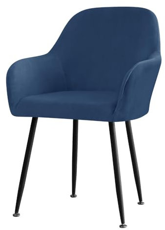 Highdi Stretch Stuhlbezug Stuhlhusse 1/2/4/6er Set,Samt Elastischer Stuhlbezug Stuhlhussen mit Armlehne Abnehmbare Stuhlbezug Schonbezug für Esszimmer Wohnzimmer Hochzeit Deko (Navy blau,6 Stück)