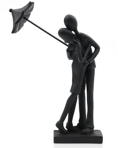 Irayin Küssendes Paar Statue, Deko Wohnzimmer Modern, Personalisiert Skulptur Deko, Schwarz Abstrakte Figuren, Hochzeit Andenken Geschenk für ihre Frauen Freundin Paare