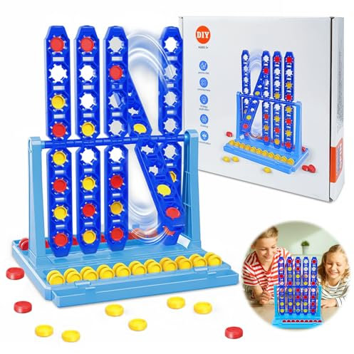 NHYDZSZ 4 Gewinnt Spin, Vier Gewinnt Spiel Reisespiel, 4 in Einer Reihe, Kinder Brettspiel für 2 Spieler, Brettspiele Spiele Strategiespiel für Kinder ab 3 Jahren