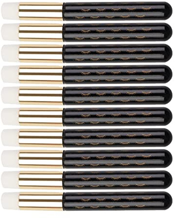 Gesichts-Wimpern-Shampoo-Bürsten, 10 Stück. Bequem zu Verwenden für Tiefenreinigung, Mitesserentfernung und Make-up-Reinigung. Tragbare Nasenreinigungs-Waschbürste. (BLACK)