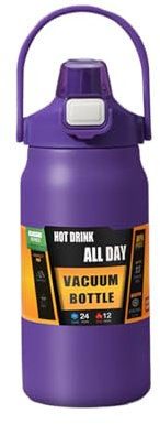 VUIUYOIES Bottiglia d'Acqua Oldley Elegante Tecnologia isolata Bottiglia d'Acqua più Fredda Facile da Pulire con Manico Bottiglia d'Acqua da 40 Once, Viola, 1200 ml