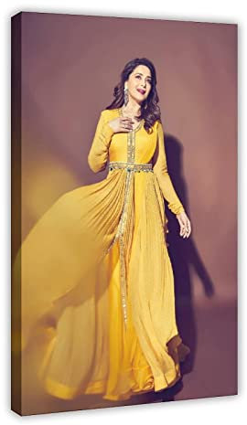 WYYXF Leinwand Madhuri Dixit 6 dekorative Leinwand, Wandkunst, Wohnzimmer, Poster, Schlafzimmer, ohne Rahmen (60 x 90 cm)