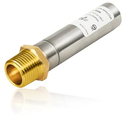 HeSun 1-Pack Stainless Steel Straight Water Hammer Arrestor, 1/2-Inch MIP Connection, Reduce Laundry Washer Knock Noise