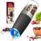 CIRCLE JOY Gravity Electric Pepper Grinder Battery Operated Pepper Mill Electric with White LED Light, Adjustable Coarseness, Washable 135ml Container, Black