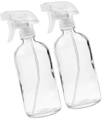 MYSUNBAR Sprühflasche Glas 500ml, 2x Zerstäuber Sprayflasche leer, feiner Nebel, lebensmittelecht, für Pflanzen, Reinigungsmittel oder Essig & Öl