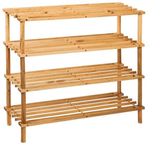 Nakloe - Zapatero madera - Zapatero - Organizador Zapatos - Estanteria zapatos - Mueble zapatero - Para recibidor, Pasillo, Dormitorio - Zapatero 4 escalones - Ancho 63 cm