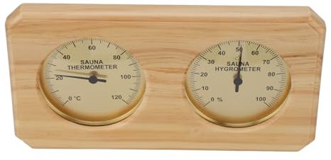 2-in-1-Saunathermometer-Hygrometer aus Holz, Luftfeuchtigkeitstemperaturmessung, Innenthermometer, Luftfeuchtigkeitsmesser für Hotel, Sauna, Schlafzimmer