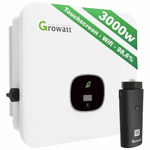 Growatt Wechselrichter 3kW MOD 3KTL3 XH BP Hybrid Inverter/Solarwechselrichter mit integrierter Batterieladefunktion, 3 Phasen, 2 MPPT Tracker, aktiver Lichtbogenschutz