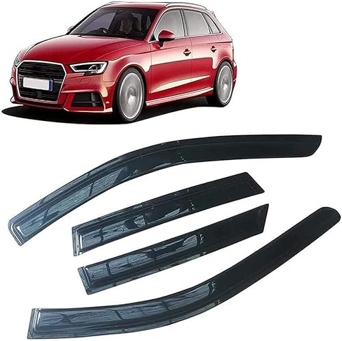 Auto Windabweiser Regenabweiser für Audi A3 8V 2013-2019, Fenster Visier Wind Regen Sonnenschutz Deflektor Vent Schatten Vordere Windabweiser