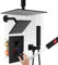 Dual Rain Shower Head System, 10 Inch Ceiling Mount Shower Head with 6 Inch Wall Mount Shower Faucet Set, Matte Black