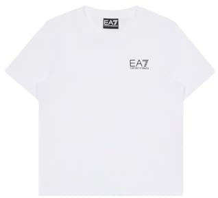 EA7 Emporio Armani 7B000020 T-Shirt mit kurzen Ärmeln für Kinder und Jugendliche Core Identity Boy, 7B000020, Weiß, 16 Jahre