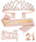 Rose Gold 21st Birthday Party Supplies Set -Rose GoldCake Topper, Tiara Crown, Sash & Rosegold Candle for Girls Women Party Decorations Idea