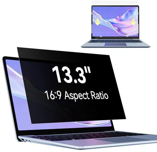 Makinda Blickschutzfilter für Laptop 13.3 Zoll 16:9 Sichtschutz,Blickschutzfolie Anti Blaulicht Blendschutz, Abnehmbarer Displayfilter Sichtschutzfilter Kompatibel mit Lenovo/HP/Dell/Acer/Samsung/Asus