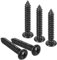 TOP-VIGOR 50Pcs Self Tapping Screws, M5 Phillips Pan Head Screw, 30mm Round Head Tapping Screws, Stainless Steel Machine Wood Fasteners Bolts for Wood, Drywall, plastic, Furniture, Repairing, Black