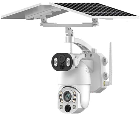 JCKJWL 4K WiFi /4G Solar Camera Dual Screen Security Surveillance 50X Optical Zoom Outdoor Motion Detection Night Vision IP Cam for Home Security, High sensitivity(WiFi 50X Camera 128G)