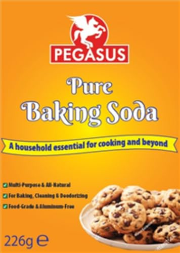 PEGASUS Baking Soda 226g - 100% Pure, Natural Baking Soda for Cooking, Baking, Cleaning, Deodorizing, and Household Use - Versatile Multi-Purpose Cleaner and Leavening Agent - Pack of 1