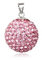 Schmuck Anhänger Elfenklangkugel Kugelanhänger 18 mm, 925 Sterling Silber Mit Strass altrosé rosé, Klangkugel Glitzerkugel