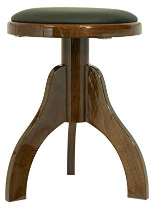 MPE - Sgabello panca panchetta in legno fatto a mano in italia artigianale per pianoforte altezza regolabile mod: S3S (NOCE)