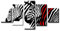 Visario 5567 Bilder und Kunstdrucke auf Leinwand Bild 160 x 80 cm Zebra fünfteilig