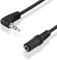 BestPlug 20cm Stereo Audio Aux in Out Kabel Adapter, 3,5mm Klinke Buchse Kupplung weiblich auf 3,5mm Klinke Stecker männlich 90° abgewinkelt, Schwarz