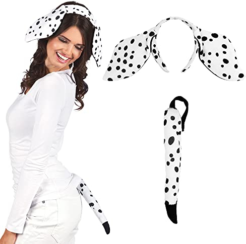Boland - Kostüm-Set, Haarreif mit Ohren und Schwanz, Tier, Tiara, Zoo, Dschungel, Kostüm, Karneval, Mottoparty, Accessoire, Schwarz-weiß