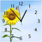 Wallario Design-Wanduhr Sonnenblume mit Schmetterling aus Glas, Motiv-Uhr Größe 30 x 30 cm, Schwarze Zeiger