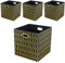 Posprica Storage Bins, Storage Cubes,13×13 Fabric Drawers Organizer Basket Boxes Containers (13×13×13/4pcs, Black/gold geometry Pattern)