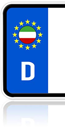 Ritter Mediendesign 2 Stück Italien Aufkleber Nationalflagge Sticker Plakette Nummernschild Waschstrassenfest