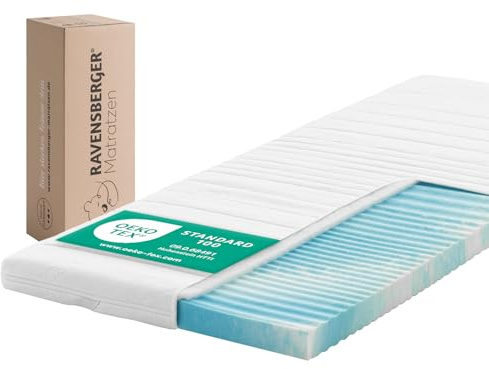 RAVENSBERGER Matratzen Gel Topper Gel-LUX 100x200x7 cm H2/3 mit Tencelbezug | Härtegrad H2/H3, mittel - 50-110 kg Höhe 7 cm ,Matratzenauflage aus Gelschaum mit hochwertigem Bezug, allergikerfreundlich