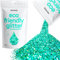 Hemway Eco Friendly Biodegradable Glitter - Turquoise Blue Holographic | Extra Chunky Plant-Based Metallic Flakes for Arts & Resin Crafts | Bio Supplies for Hair, Face, Body & Nail Art | 100 g
