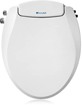 Brondell Swash Bidet-WC-Sitz, nicht elektrisch, 2 Temperaturen, passt auf runde Toiletten, Weiß, Doppeldüsen-System, einfache Installation