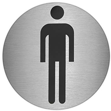 ORYX Placa Adhesiva Baño Hombre Acero Inoxidable Ø 7 cm.