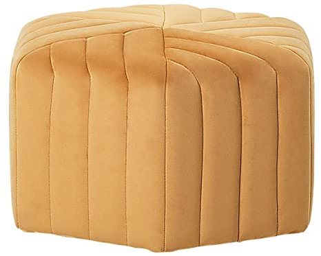 Beliani Pouf in Senfgelb aus hochwertigem Samtstoff sechseckige Form Murietta