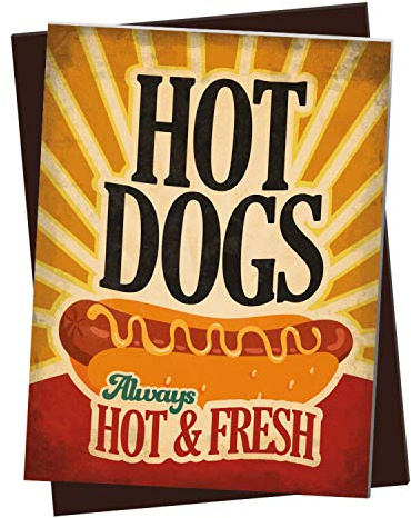 XL Kühlschrankmagnet mit American Diner Classics - Hot Dogs Motiv
