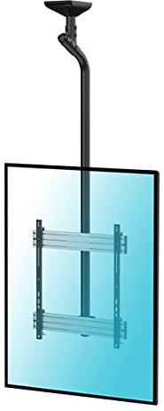 KIMEX 031-4101K2 Supporto a soffitto per TV 65-75 senso verticale, Altezza regolabile fino a 225 cm