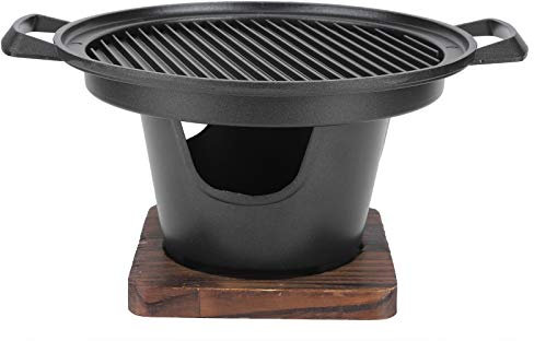 Goshyda Koreanischer Holzkohlegrill, 26x21x12,5 cm Aluminium Metall Tragbarer Antihaft-Holzkohle-Grillofen für den Haushalt, für Heim-Grillen im Garten, Sammeln, Party