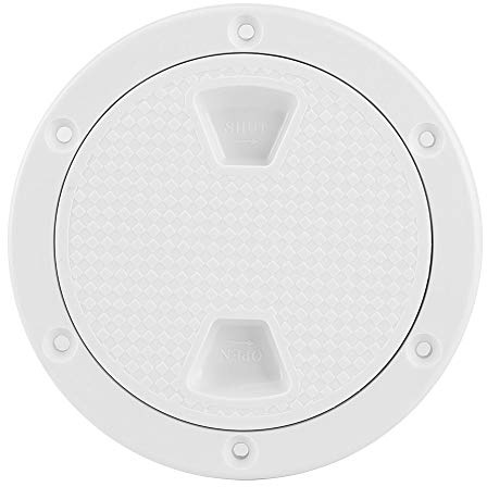 Coperchio del Boccaporto, Piastra del Ponte 4 Pollici Coperchio del Boccaporto di Ispezione della Barca a Vite in ABS Bianco Rotondo Anti-UV Resistente Alla Corrosione