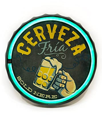 Carteles Luminosos Decorativos de Estilo Vintage Industrial con Luces de Neón para una excelente iluminación de espacios abiertos y cerrados (Cerveza)