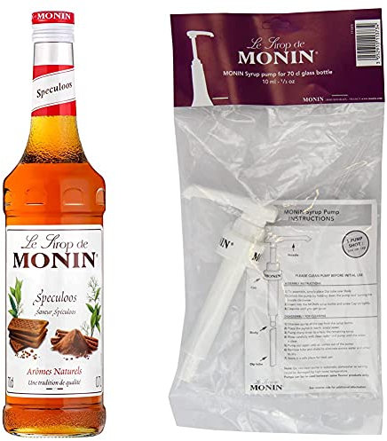 MONIN Premium Speculoos Syrup 700 ml & 10 ml pump for 70 cl MONIN Premium Syrup bottles