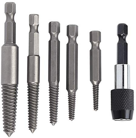 Extractor de tornillos sin cabeza, extractor de tornillos de vástago hexagonal 6 piezas para tornillos de acero inoxidable 8.8-12.9