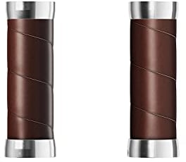 Brooks Art: Uni Slender Ledergriffe (100 + 100 mm) – Antik-Braun – New22 Griff, Silber, Standard