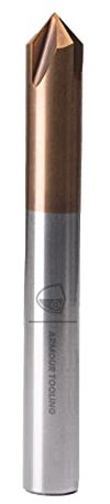 ARMOUR TOOLING - 6mm CNC Router V Bit - 90˚ Solid Carbide (1/4 inch - 0.35mm) 4 Flute V Bit Carving And Chamfering Deburring & Engraving - 90 Degree - Suitable For A Wide Range Of Materials