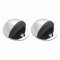 SUL Brass Oval Floor Mounted Door Stops, Half Moon Floor Door Stopper with Rubber Bumper, Wall Protector Chrome Polished Doorstop with Screws for Hard Floor Glass Door to Protect Walls and Doors (2pk)