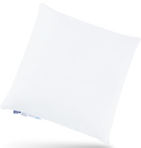 Uniency Daunenkissen 80x80 3 Kammer 100% Baumwollbezug Füllung 1100g: Außen 90% Daunen und 10% Federn 200g, Innen 100% Federn 900g Kopfkissen 80x80 Daunen Gemütliches Kissen|Oeko-TEX und RDS|1 Stück