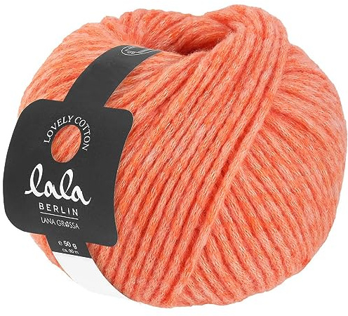 LANA GROSSA Lovely Cotton lala Berlin | Soffilo mit Baumwolle | Handstrickgarn aus 75% Schurwolle (Merino) & 25% Baumwolle | 50g Wolle zum Stricken & Häkeln | 90m Garn