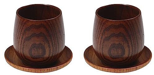 GOSIA Lot de 2 verres de style japonais en bois de saké avec isolation rétro 150 ml