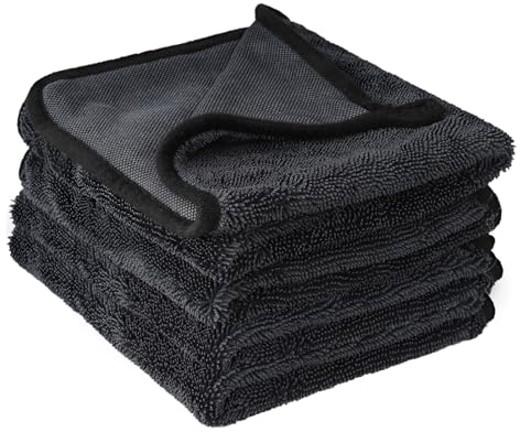 Toalla Secado Coche Extra Grande y Grueso XXL, Bayeta Microfibra ,juego de 4 paños de microfibra ultra suaves y absorbentes,Trapo de Microfibra Coche para el limpieza de vehículos y motos, 40 x 60 cm