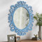 AOAOPQ Vintage Spiegel Großer Wandspiegel Hängespiegel 40x50 cm Oval Hängender Holzrahmen Spiegel Blau